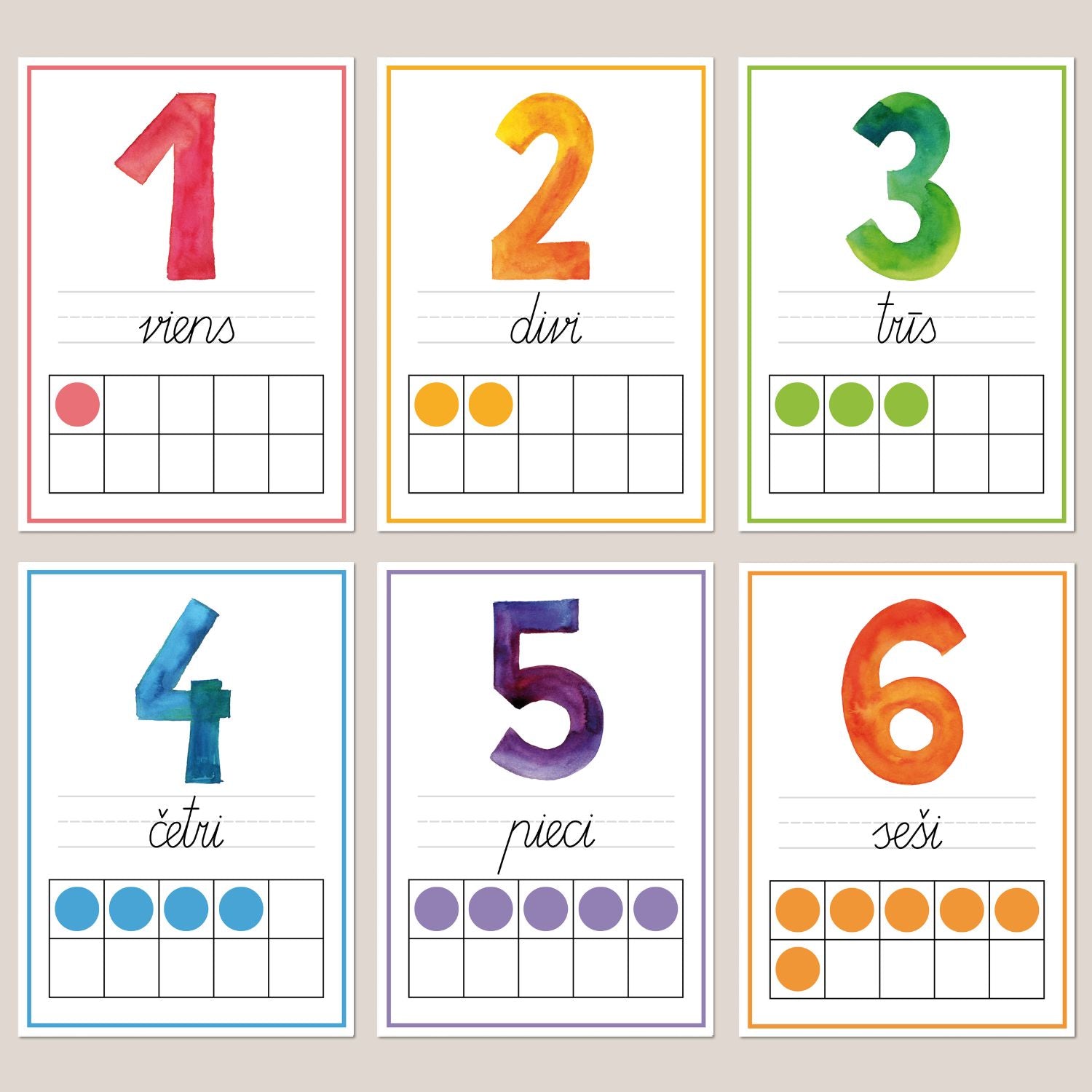 sienas noformējums cipari 1- 10