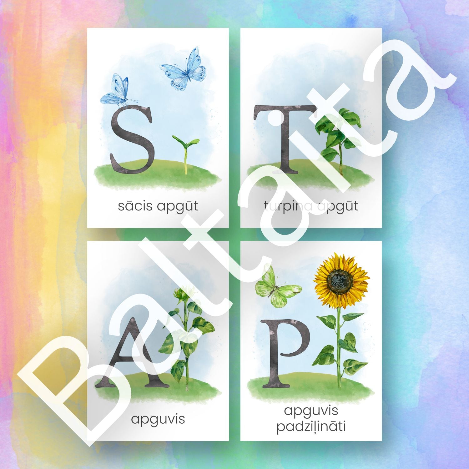 stap plakāti sākumskolai saulespuķe 1-3 klase STAP baltaita.lv