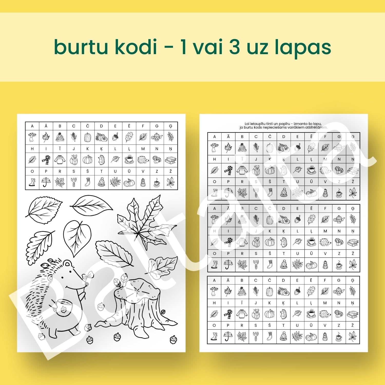 ticējumi par rudeni atšifrēšanai darba lapas uzdevumi baltaita