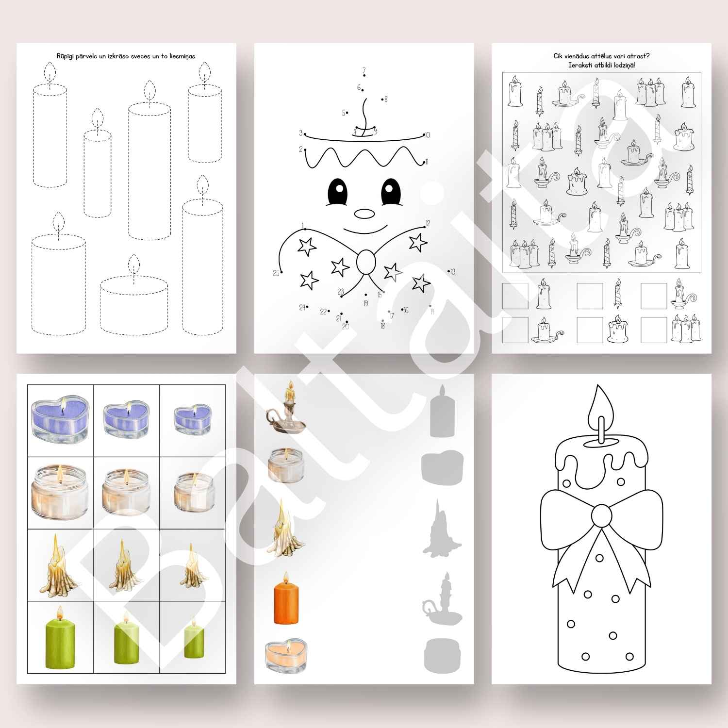 uzdevumi sveču dienai pirmsskola sākumskola