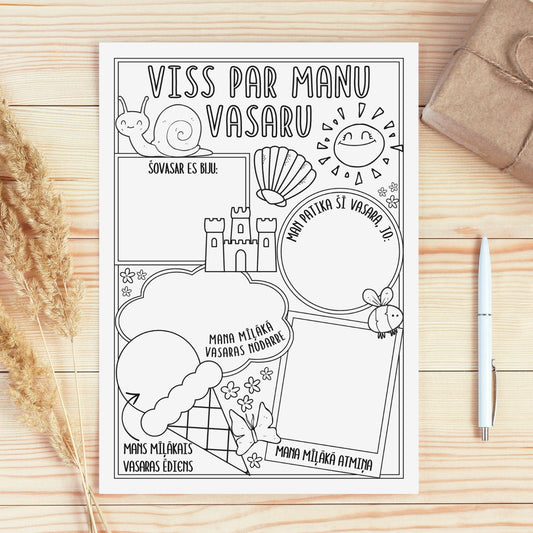 viss par manu vasaru skolas sākuma printējama darba lapa