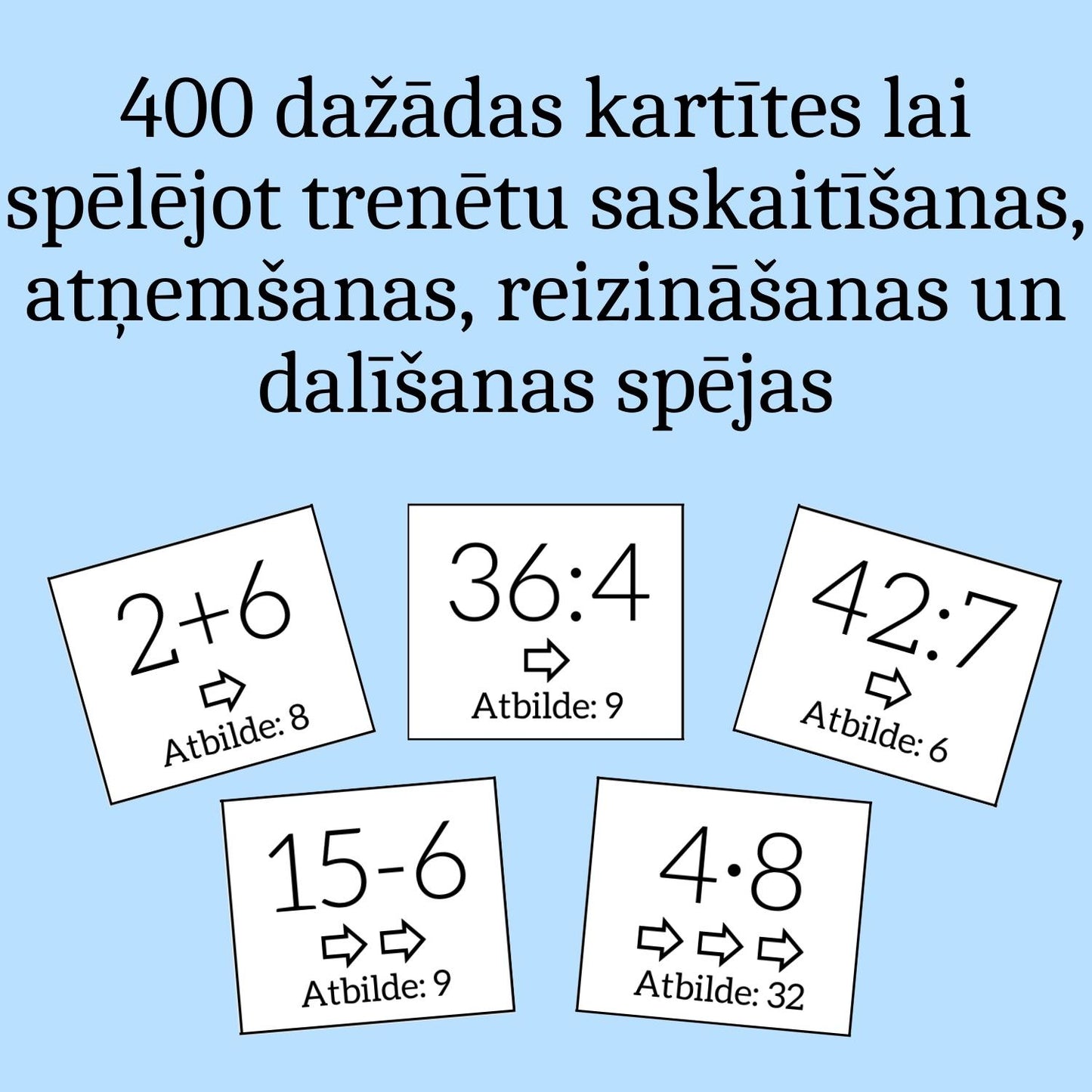 Matemātikas galda spēle (400 uzdevumi)