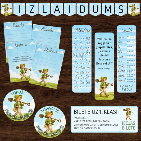 Bērnudārza absolventu komplekts - Sprīdītis tematisks noformējums pirmsskolas izlaidumā
