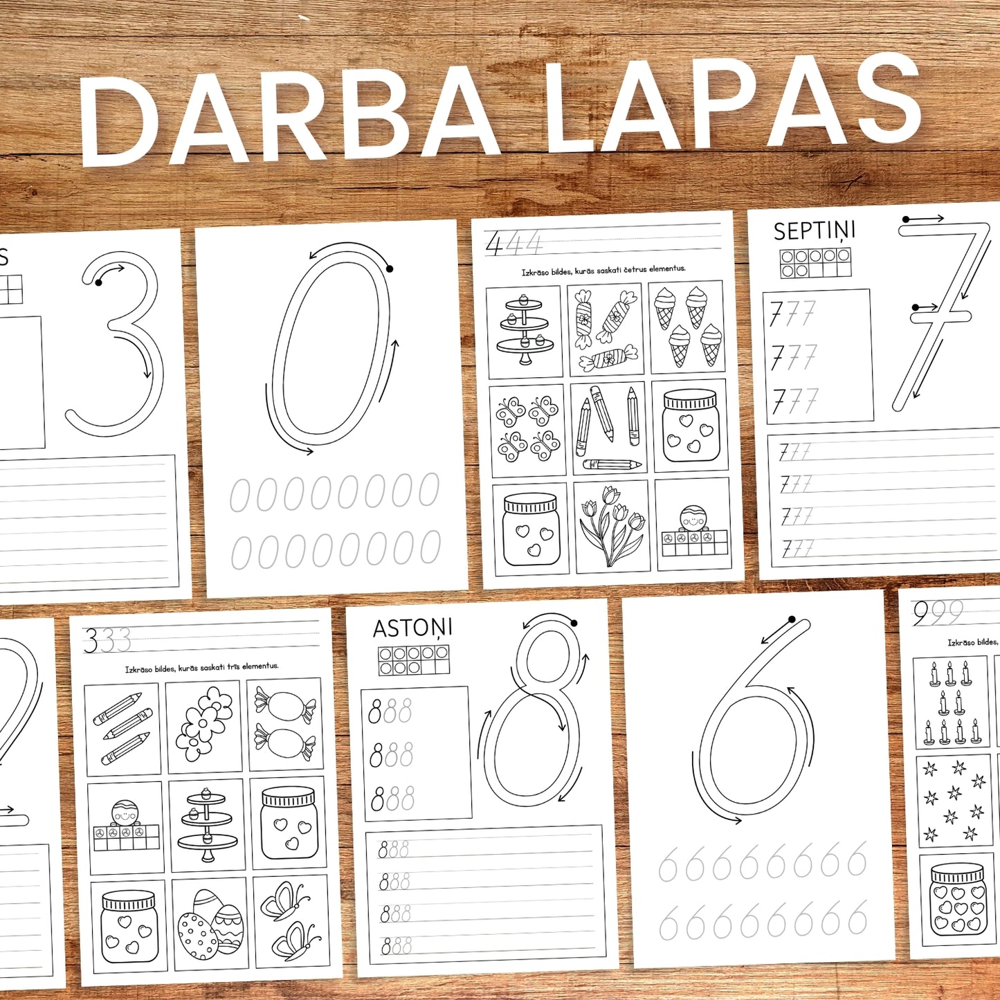 Ciparu darba lapas uzdevumi par cipariem un skaitļiem ciparu rakstīšana mācāmies ciparus baltaita darba lapas par cipariem