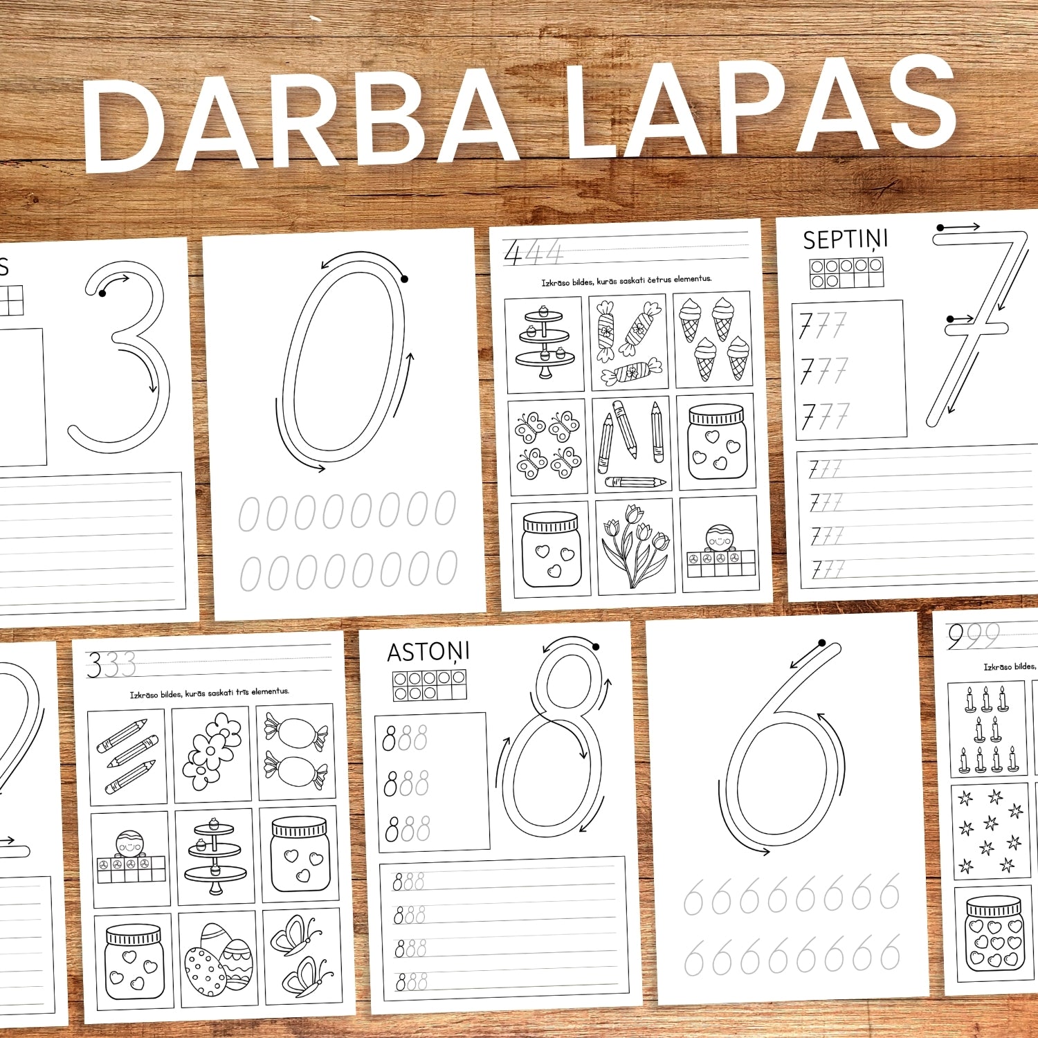 Ciparu darba lapas uzdevumi par cipariem un skaitļiem ciparu rakstīšana mācāmies ciparus baltaita darba lapas par cipariem