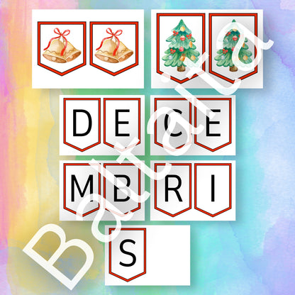 Decembris - karodziņi dekorācija pirmsskolai decembra karodziņi Baltaita