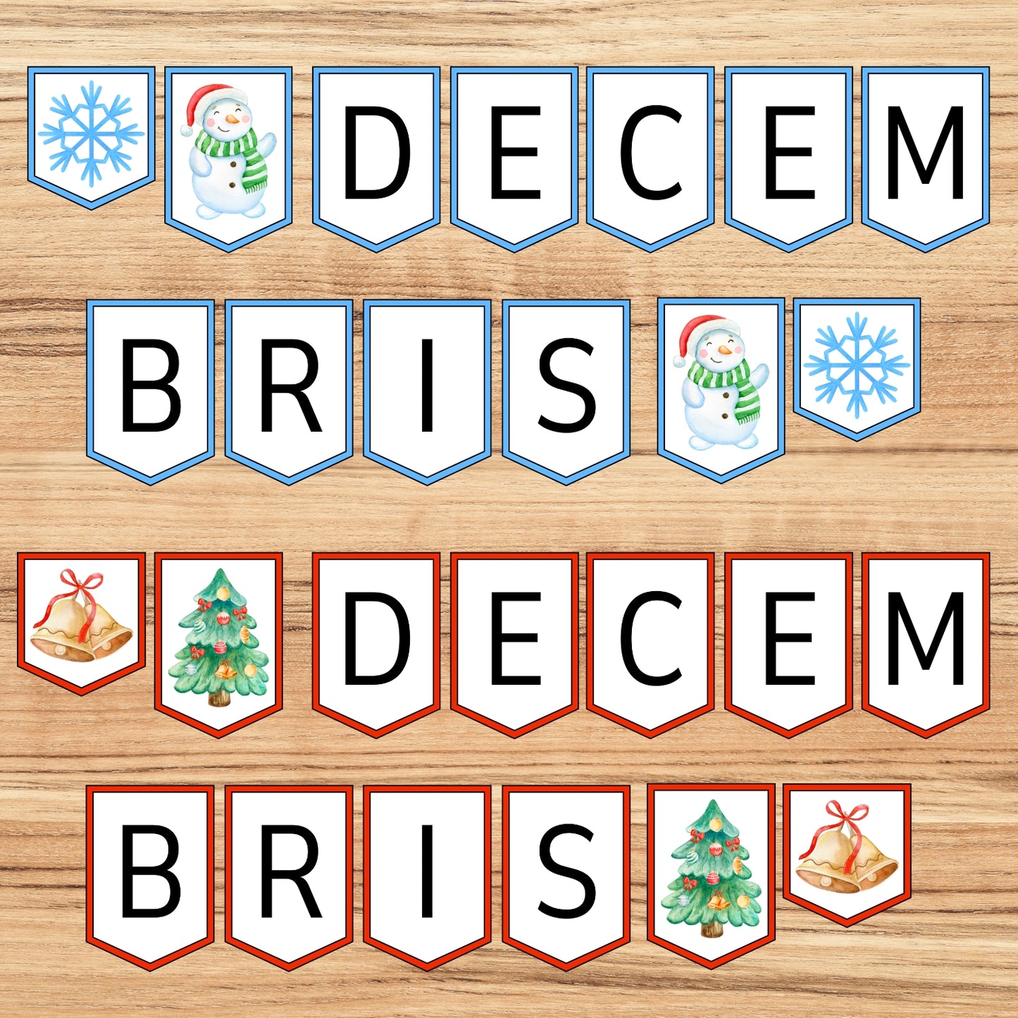 Decembris - karodziņi dekors pirmsskolai skolai decembra karodziņi Baltaita