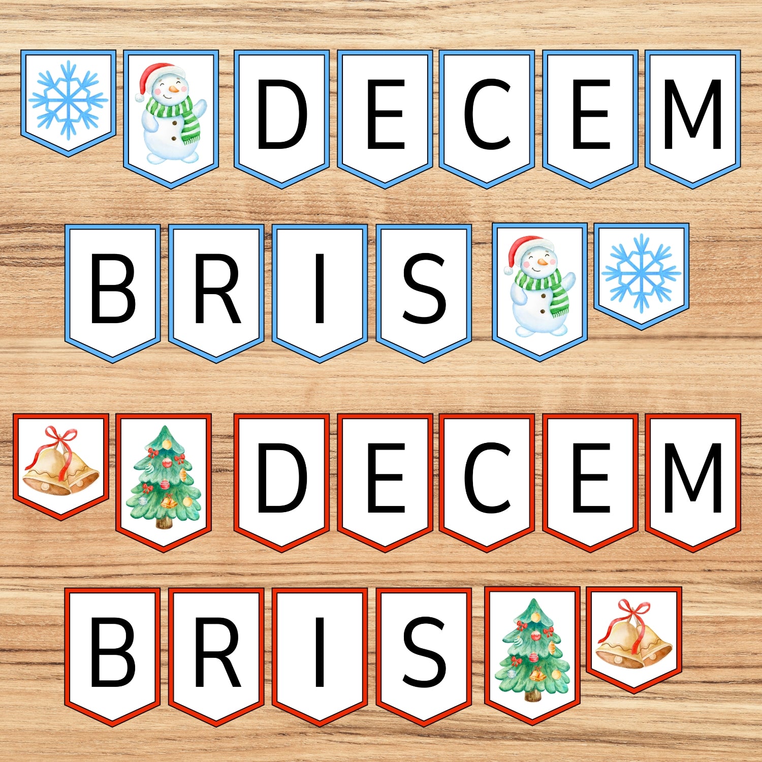 Decembris - karodziņi dekors pirmsskolai skolai decembra karodziņi Baltaita