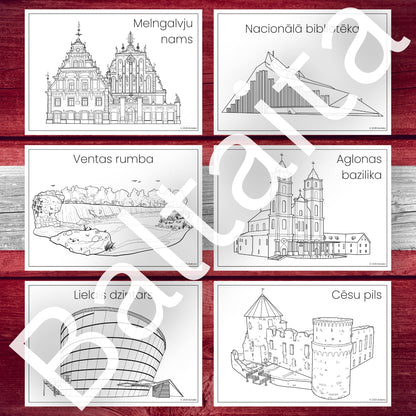 Iepazīsti Latviju - krāsojamās lapas