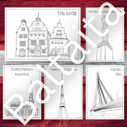 Iepazīsti Latviju - krāsojamās lapas