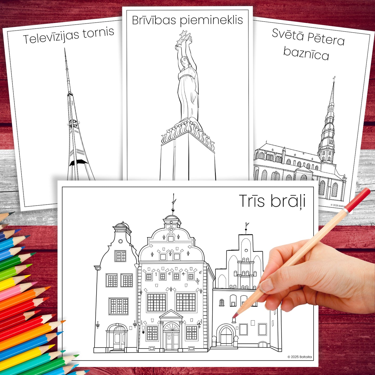 Iepazīsti Latviju - krāsojamās lapas