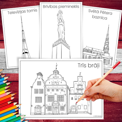 Iepazīsti Latviju - krāsojamās lapas