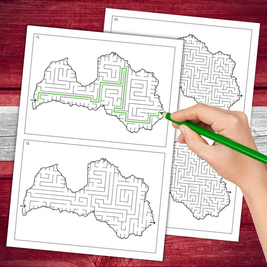 Labirinti - Latvija Baltaita darba lapas Latvija spēles labirints