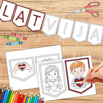 Latvija krāsojamie karodziņi Baltaita dekors Latvija novembris krāsojams dekors