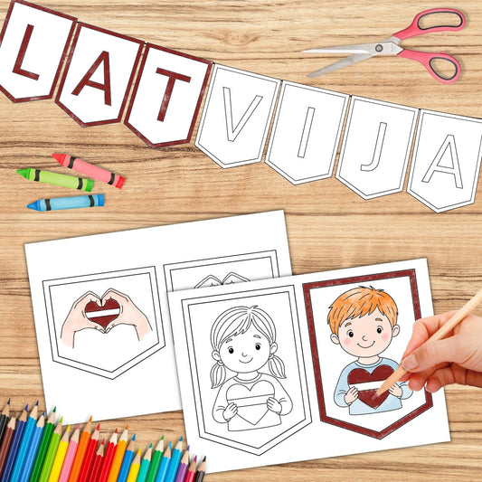 Latvija krāsojamie karodziņi Baltaita dekors Latvija novembris krāsojams dekors