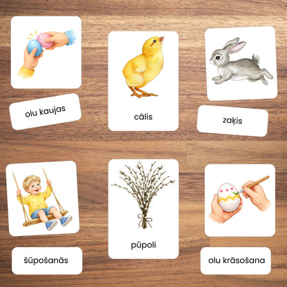 Lieldienas - kartītes ar krāsainiem attēliem par Lieldienām rādāmās kartītes Baltaita