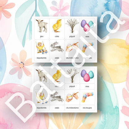 Lieldienas - kartītes par Lieldienām olu kaujas šūpošanās Baltaita