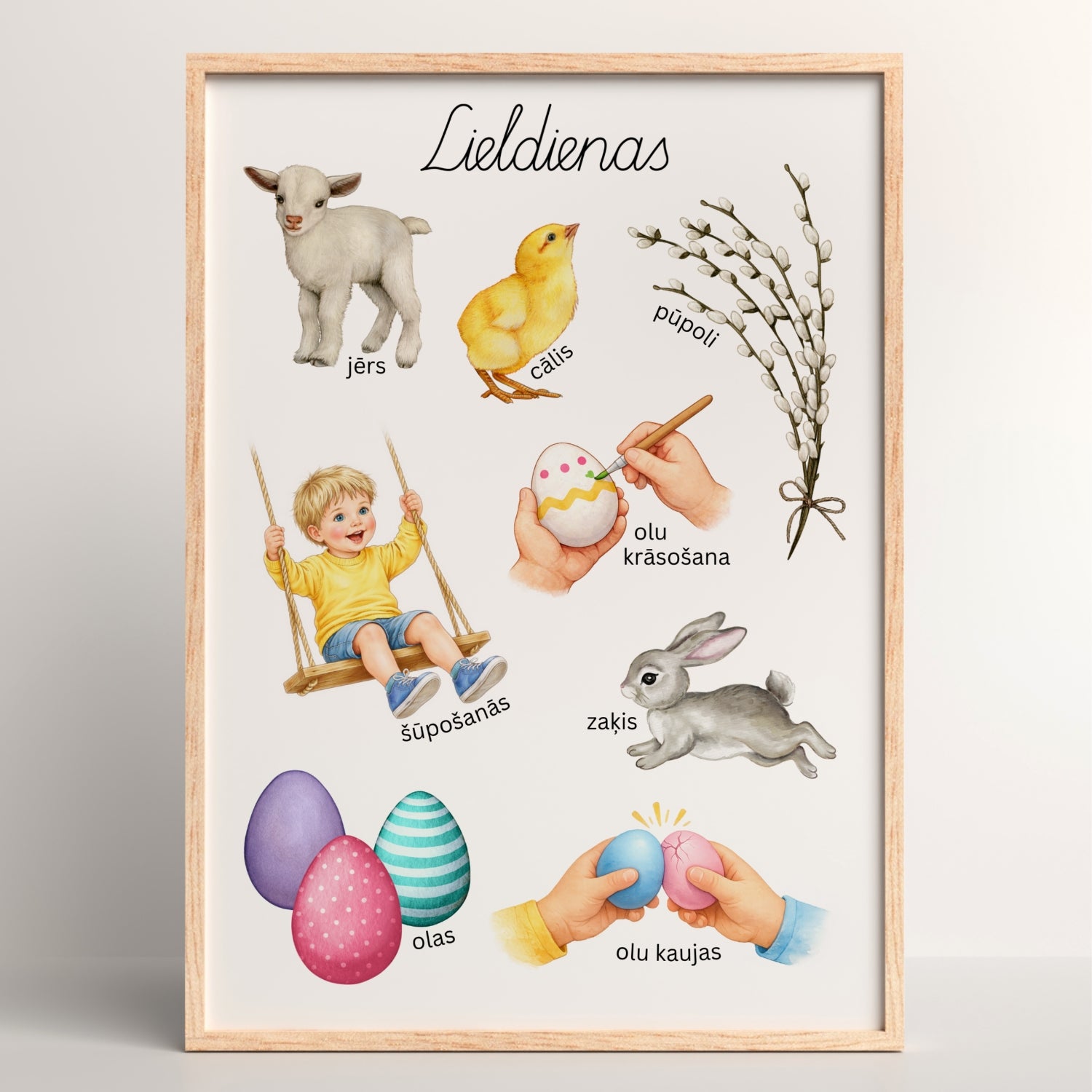 Lieldienas - plakāts bērniem par Lieldienām Baltaita mācību materiāli