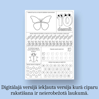 Mācāmies ciparus 1 līdz 10