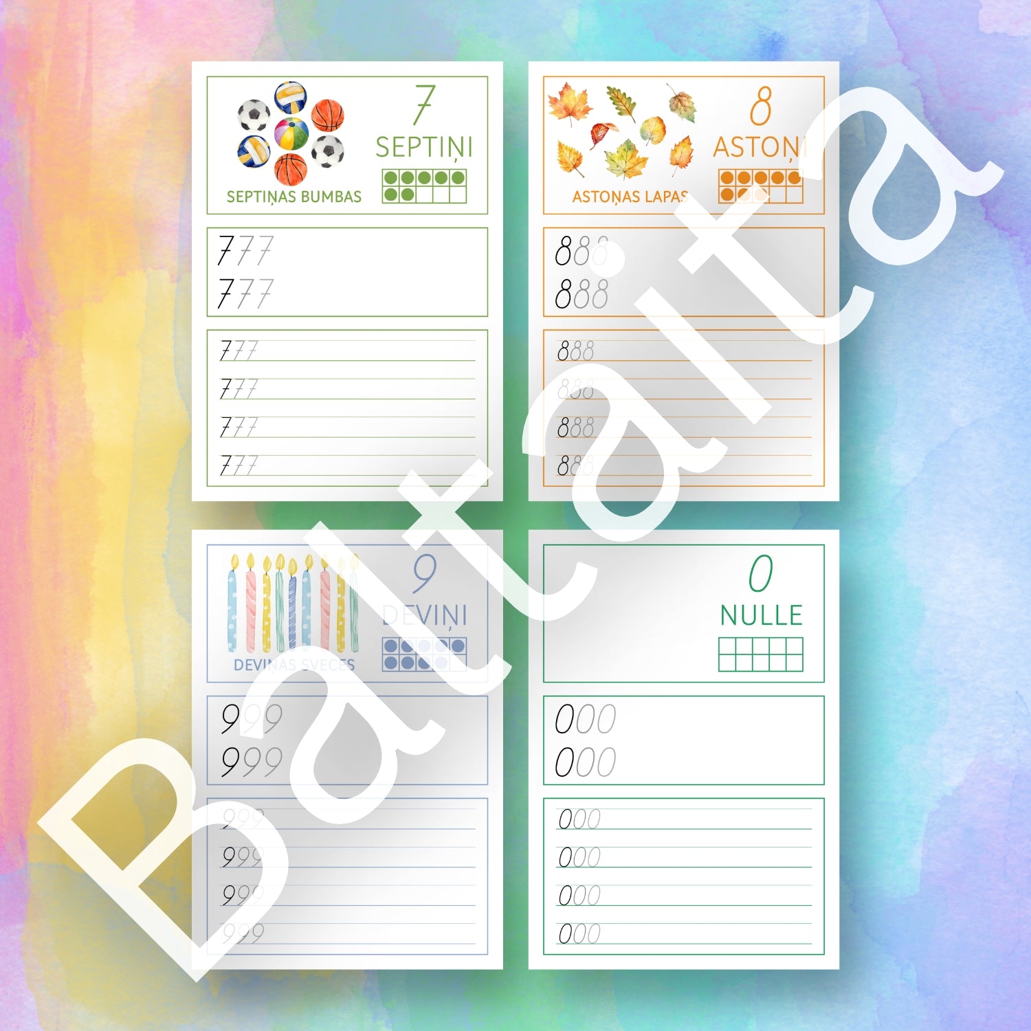 Mācāmies rakstīt ciparus mācību materiāli baltaita darba lapas