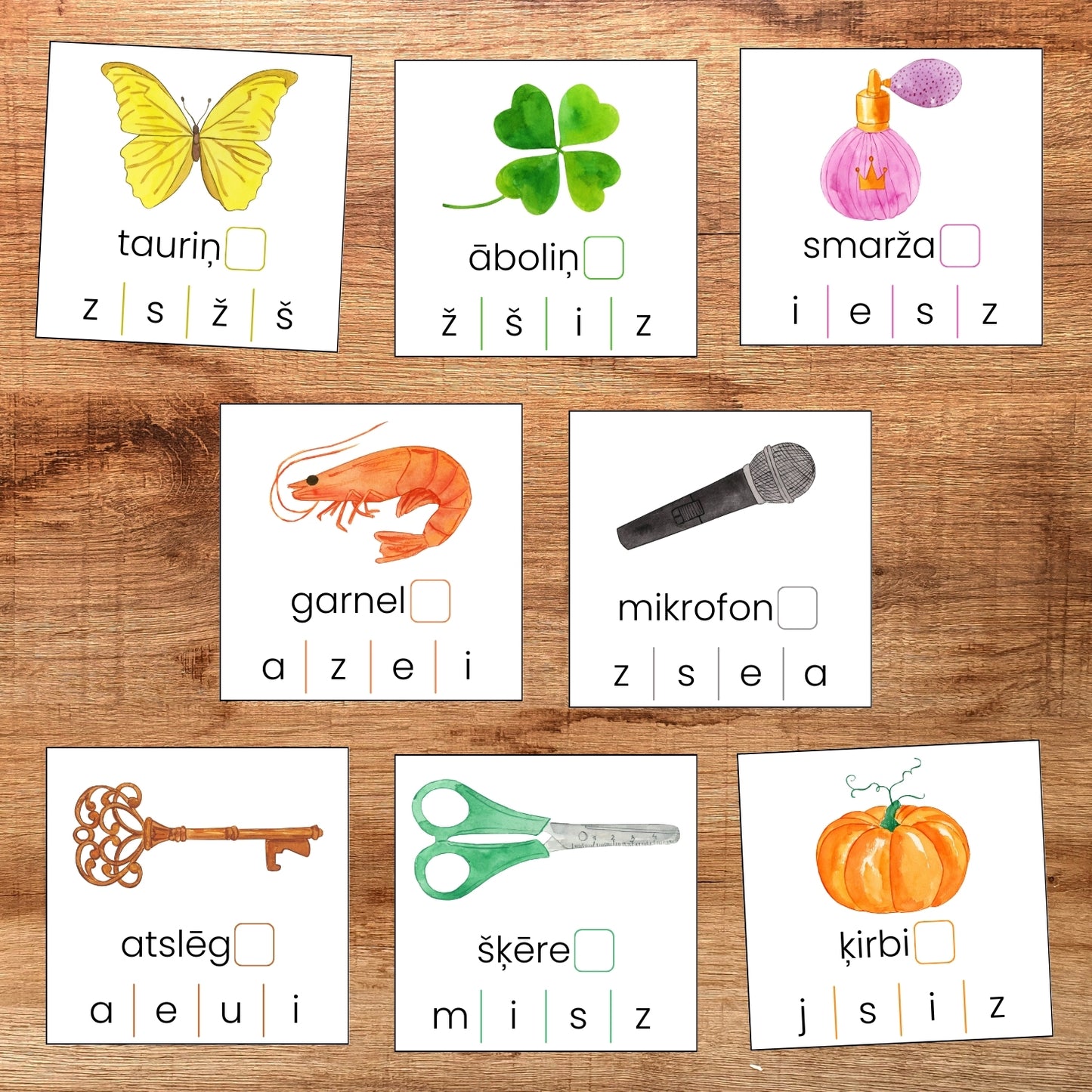 Pēdējo skaņu kartītes atzīmē pēdējo burtu baltaita uzdevumi pēdējais burts