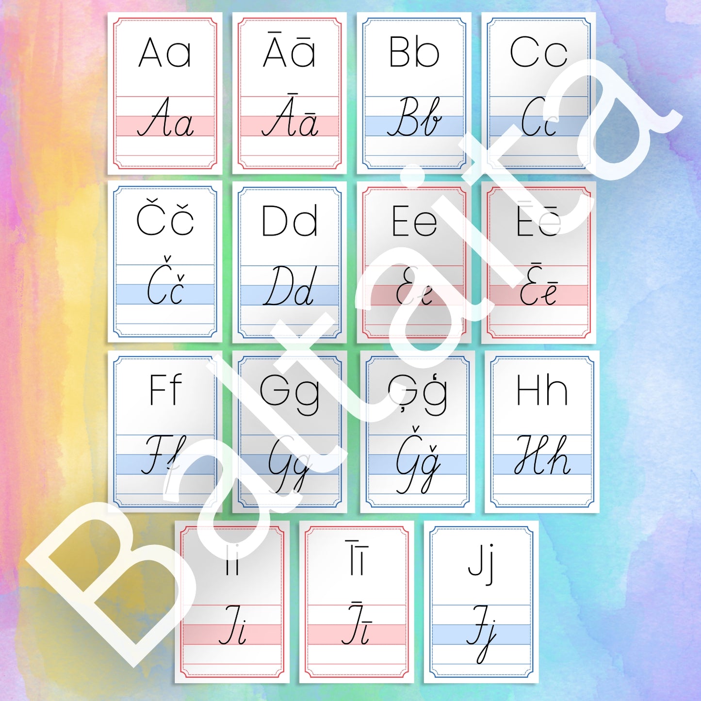 Rakstīto alfabēta burtu plakāti latviešu valodas rakstīto burtu plakāti