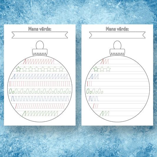 Rokas treniņš rotājumi ziemassvētki bezmaksas darba lapas