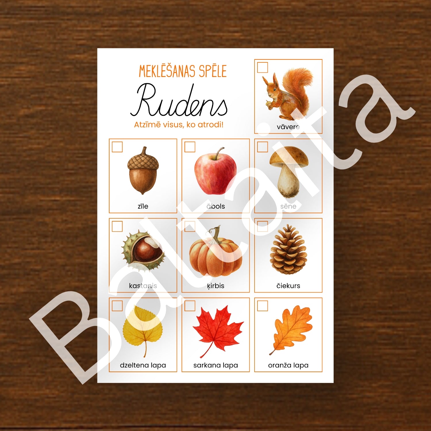 Rudens - meklēšanas spēle baltaita.lv mācību materiāli rudens