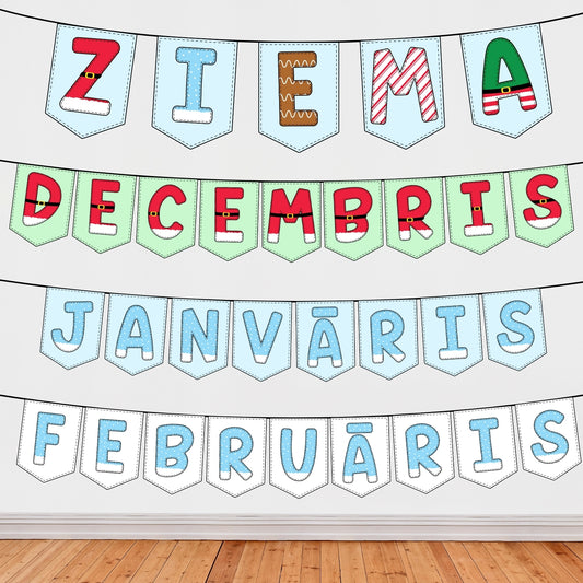 Ziemas karodziņi ziema decembris janvāris februāris dekors ziemai