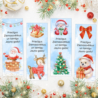 Ziemassvētku grāmatzīmes bērniem krāsainas grāmatzīmes par Ziemassvētkiem Baltaita
