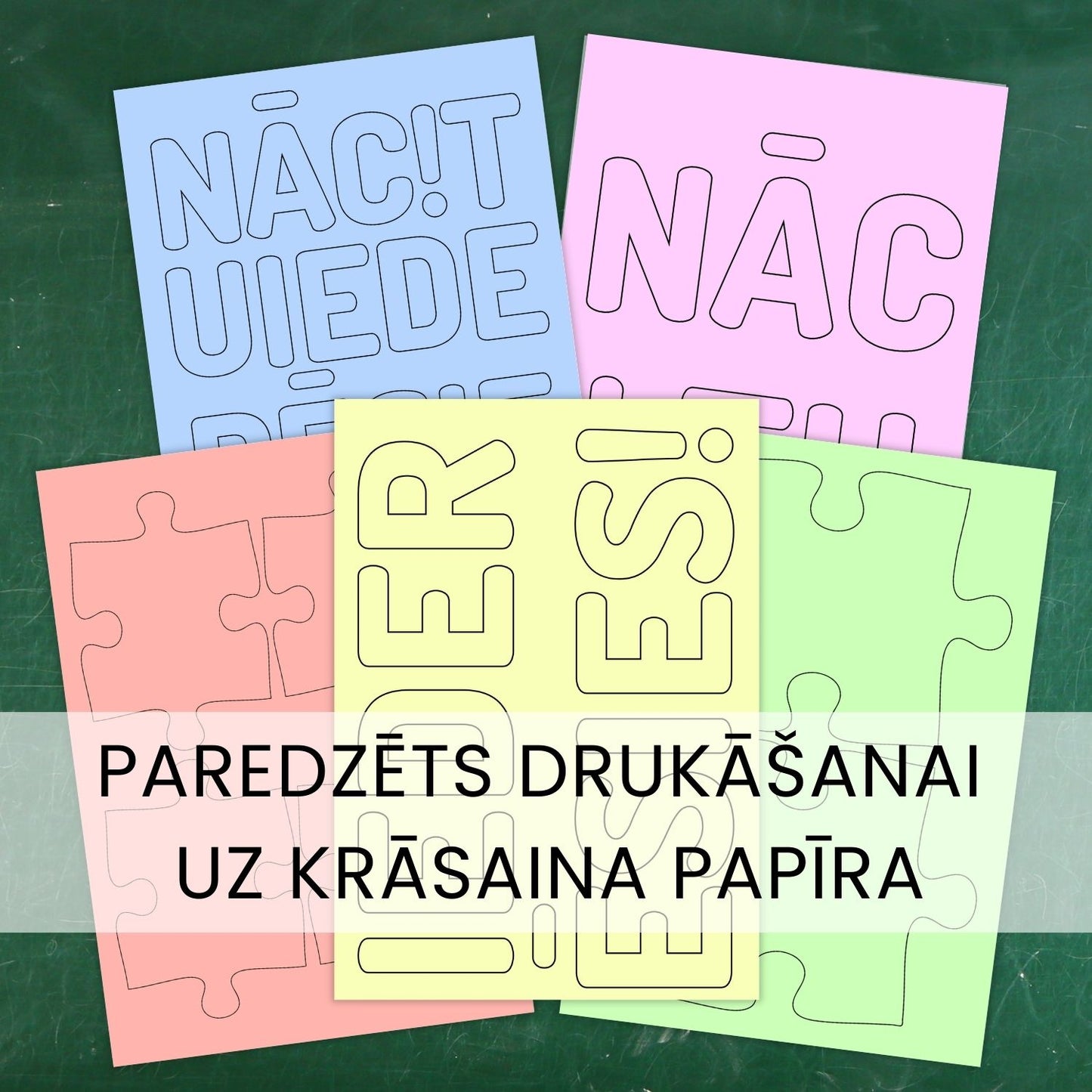 dažādi izmēri drukai uz krāsaina papīra baltaita dekors