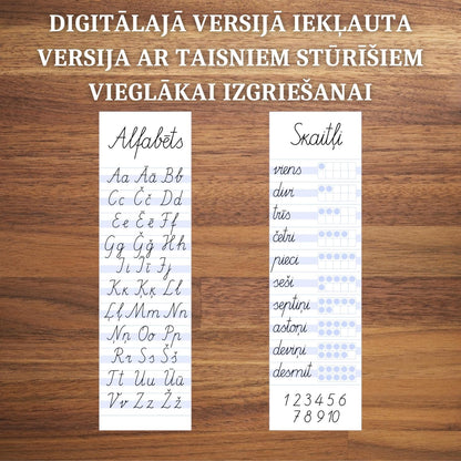 digitālā versija grāmatzīmes taisniem stūrīšiem