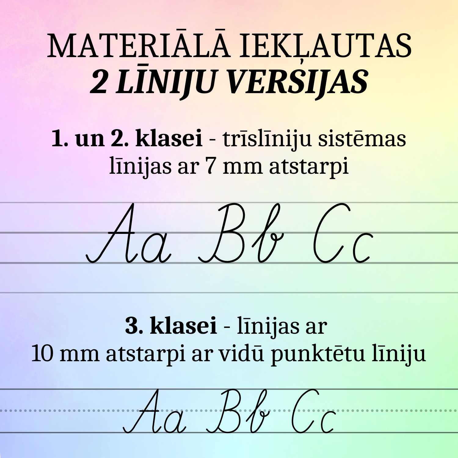 raksīšanai 1 un 2 klasei un 3 klasei dažādas līniju versijas